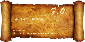 Felter Ormos névjegykártya